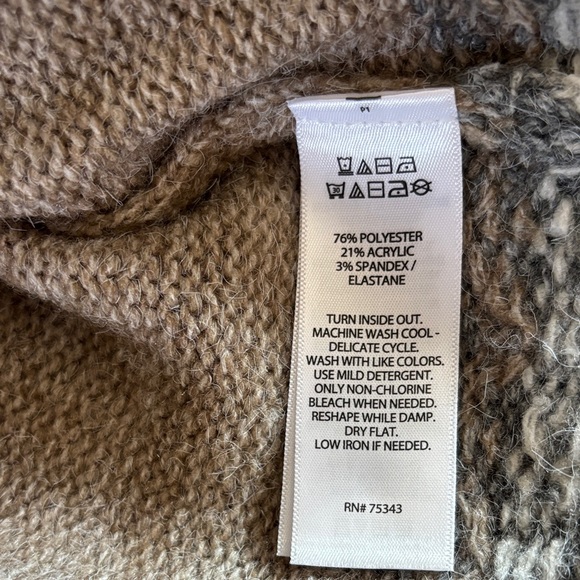 Joie Fair Isle Knit Patterned Sweater - Beige and Blue Size M NWT - Picture 4 of 9